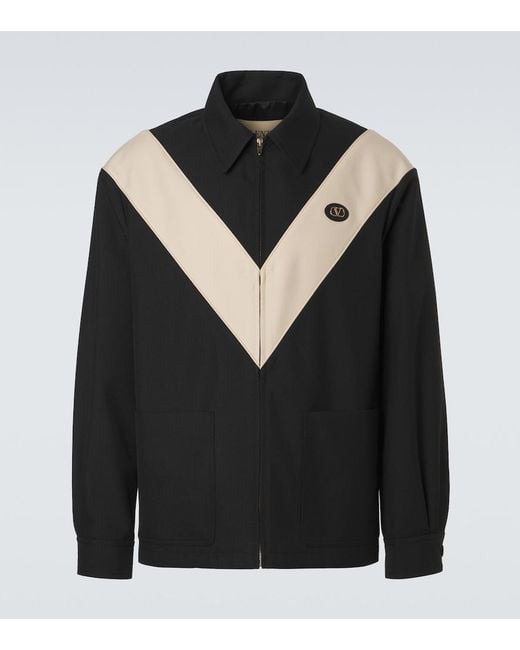 Valentino Black Vlogo Gabardine Jacket for men