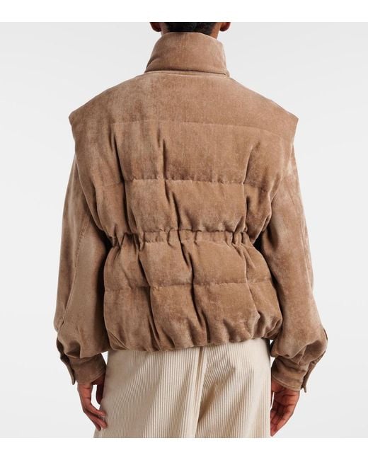 Brunello Cucinelli Brown Daunenweste Monili Aus Cord