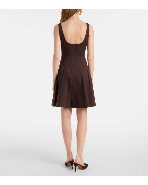Staud Brown Wells Cotton Minidress