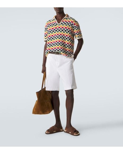 Orlebar Brown Multicolor Batten Crochet Cotton Bowling Shirt for men
