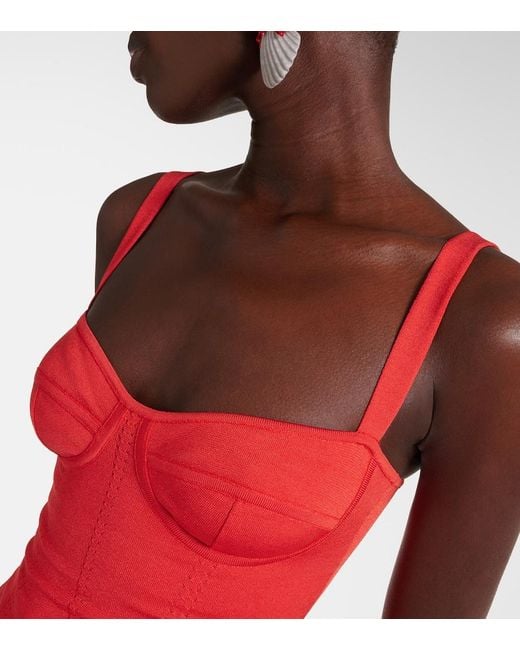 Dolce & Gabbana Red Knitted Bustier