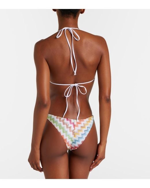 Missoni White Zigzag Lame Bikini