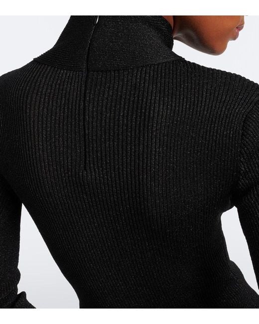 Valentino Black Cut-Out Lame Sweater
