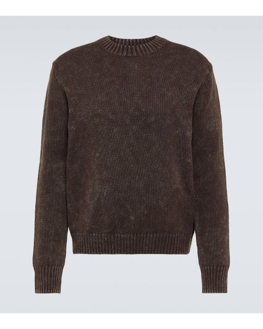 Acne Brown Cotton Sweater for men