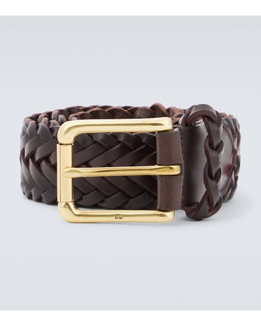 Ralph Lauren Metallic Sportsman Woven Leather Belt for men