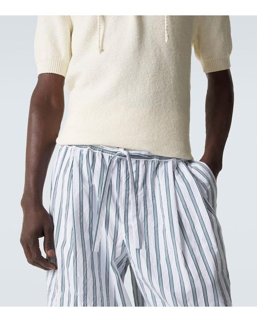 Dolce & Gabbana Blue Striped Poplin Wide-Leg Pants for men