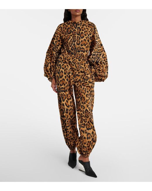 Alaïa Brown Oversized Animal-Print Bodysuit