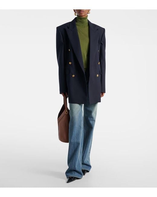 Saint Laurent Green Wool, Cashmere, And Silk Turtleneck Sweater