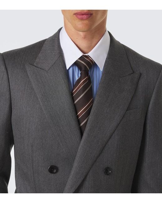 Tom Ford Brown Striped Silk Tie for men