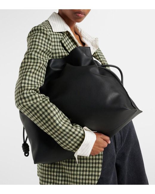 Loewe Black Flamenco Xl Leather Clutch