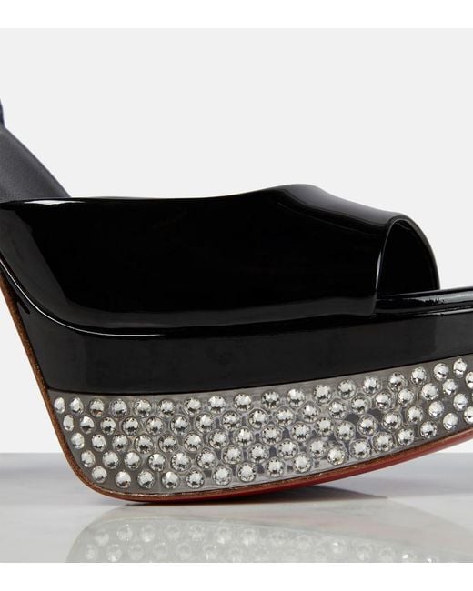 Christian Louboutin Black Cassandrina Alta 130 Embellished Sandals