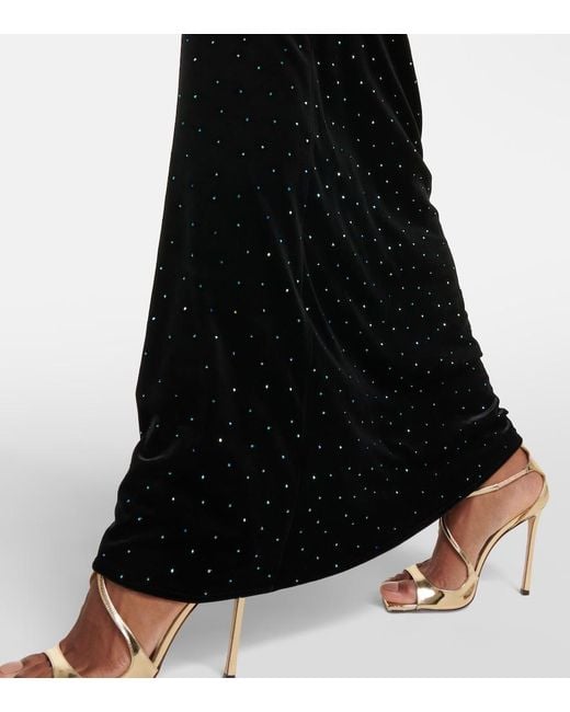 Alexandre Vauthier Black Crystal-Embellished Gown