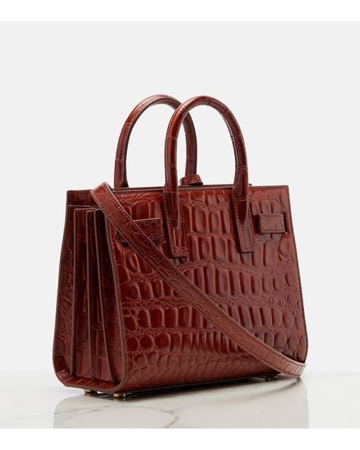 Sac De Jour Nano En Cuir Saint Laurent en coloris Red