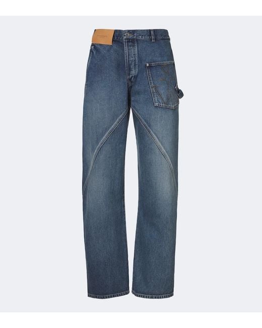 J.W. Anderson Blue Twisted Workwear Jeans for men