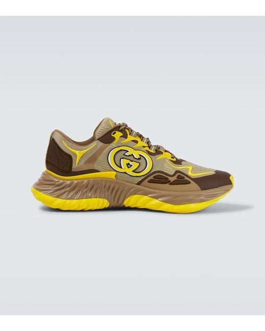 Gucci Yellow Ripple Sneaker, Fabric for men