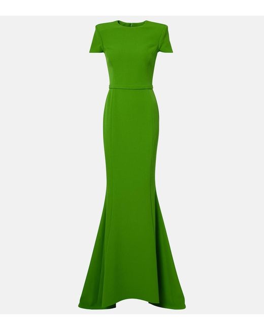 Safiyaa Green Parker Crepe Gown