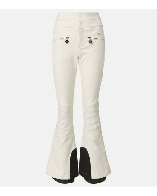 Perfect Moment White Aurora High-Rise Soft Shell Flared Ski Pants