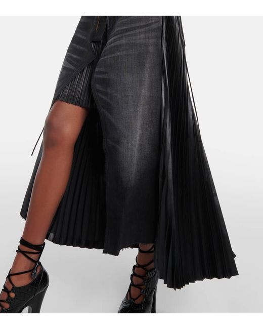 X Levi's Falda Midi En Denim A Capas Junya Watanabe de color Black