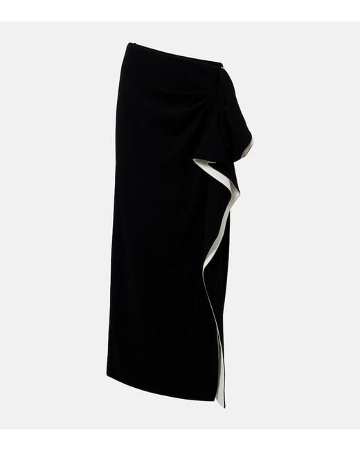 Proenza Schouler Black Cella Ruffled Crêpe Maxi Skirt
