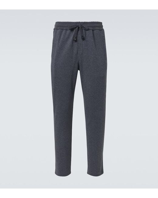 Brioni Blue Cotton-Blend Sweatpants for men