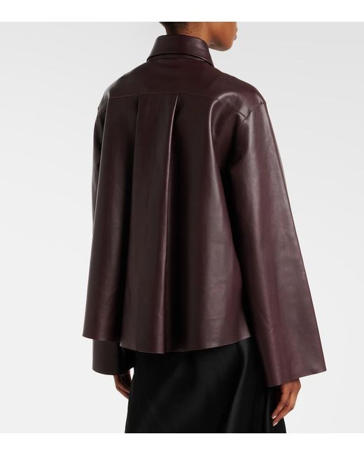 Nour Hammour Brown Darcy Leather Jacket