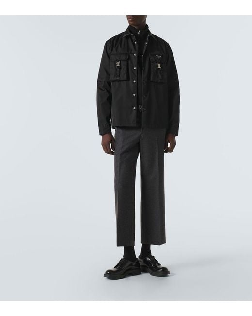 Prada Zip-Up Polo Shirt in Black for Men | Lyst UK