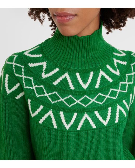 Varley Green Marcie Fair Isle Turtleneck Sweater