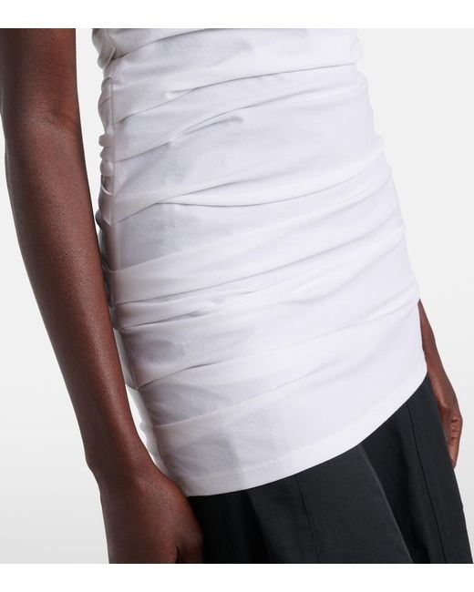 Proenza Schouler White Lena Strapless Cotton-Blend Top