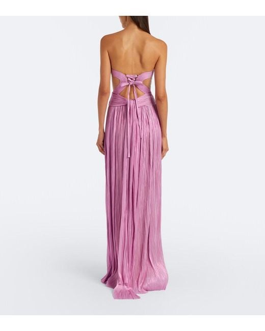 Maria Lucia Hohan Purple Kamina Metallic Silk Corset Gown