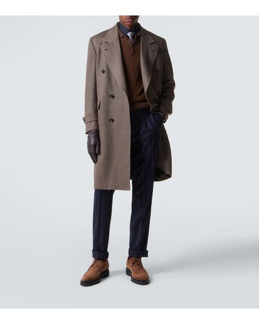 John Lobb Brown Ted Suede Oxford Shoes for men