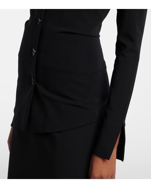 Jil Sander Black Jersey Top