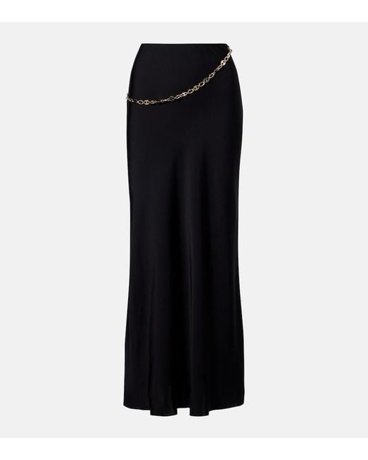 Rabanne Black Chain-Detail Maxi Skirt