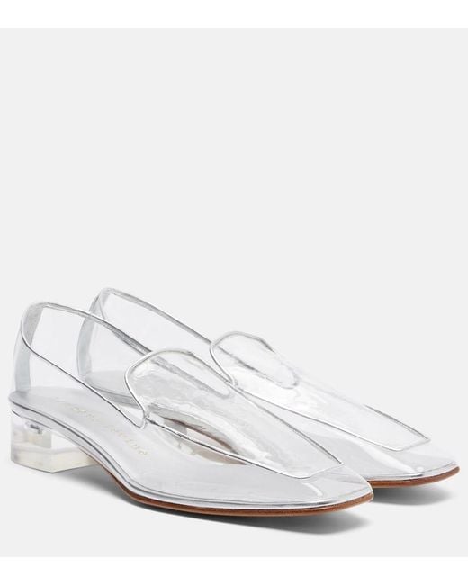 Herbert Levine White Clear The Air 30 Pvc Loafer Pumps