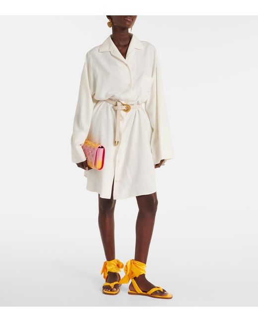 Christian Louboutin Yellow Nilo Du Desert Crepe Satin Thong Sandals