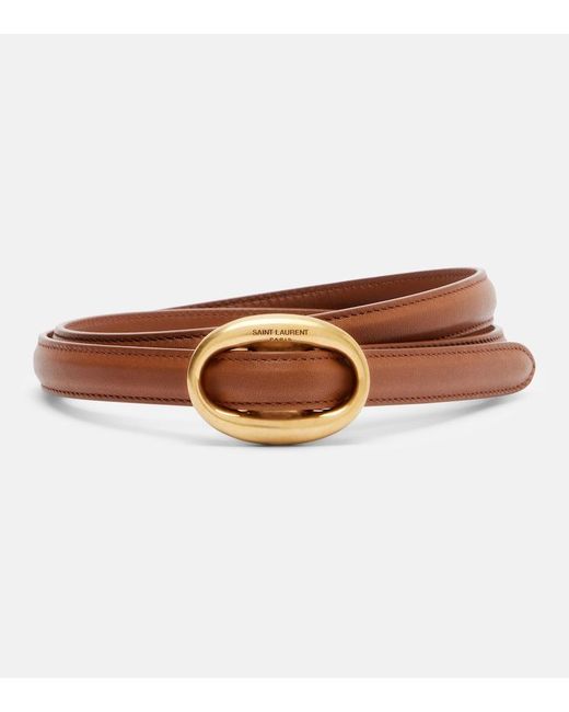 Saint Laurent Brown Leather Belt