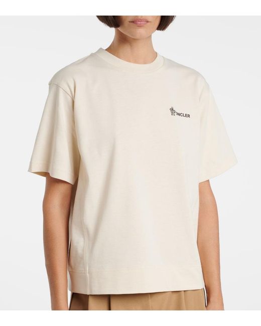 Moncler Natural Logo Cotton Jersey T-Shirt