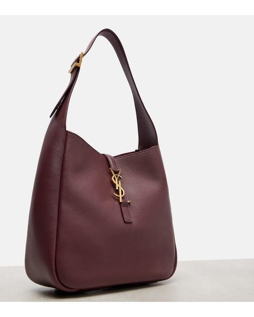 Saint Laurent Purple Le 5 A 7 Small Leather Tote Bag