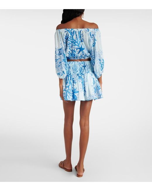 Top Bova De Algodon Estampado Poupette de color Blue