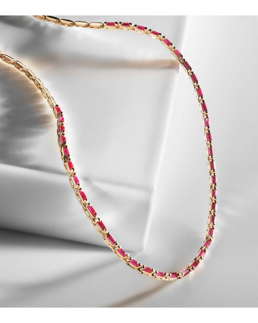 Suzanne Kalan Natural 18Kt Rose Necklace With Rubies