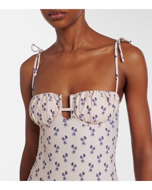 Montce White Cynthia Floral Midi Dress