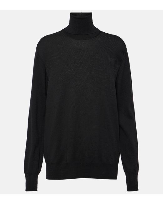 Jil Sander Black Wool Turtleneck Sweater