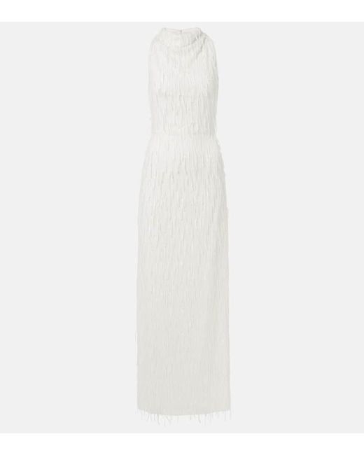 ROTATE BIRGER CHRISTENSEN White Bridal Robe Mit Pailletten