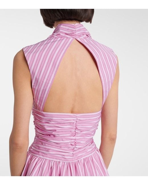 Patou Pink Bloomer Striped Cotton Minidress