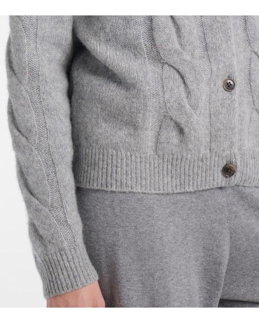 Lisa Yang Gray Gwyneth Cable-Knit Cardigan