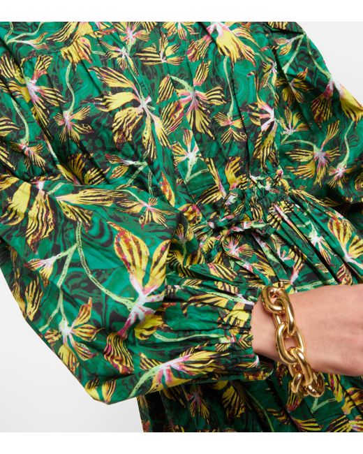 Robe midi Adalie en coton a fleurs Ulla Johnson en coloris Green