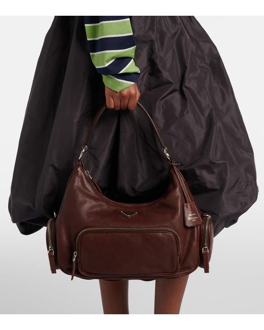 Borsa A Spalla Medium di Prada in Brown