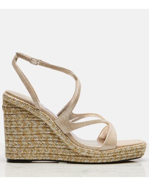 Jimmy Choo Ayla 110 Metallic Leather Wedges