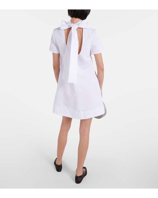 Vestido corto Ilana de mezcla de algodon Staud de color White