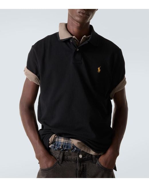 Polo Ralph Lauren Black Cotton Pique Polo Shirt for men