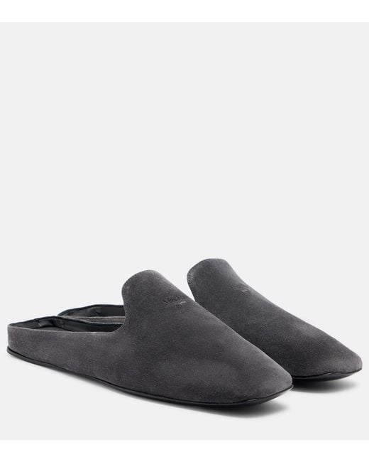Max Mara Black Logo Suede Mules